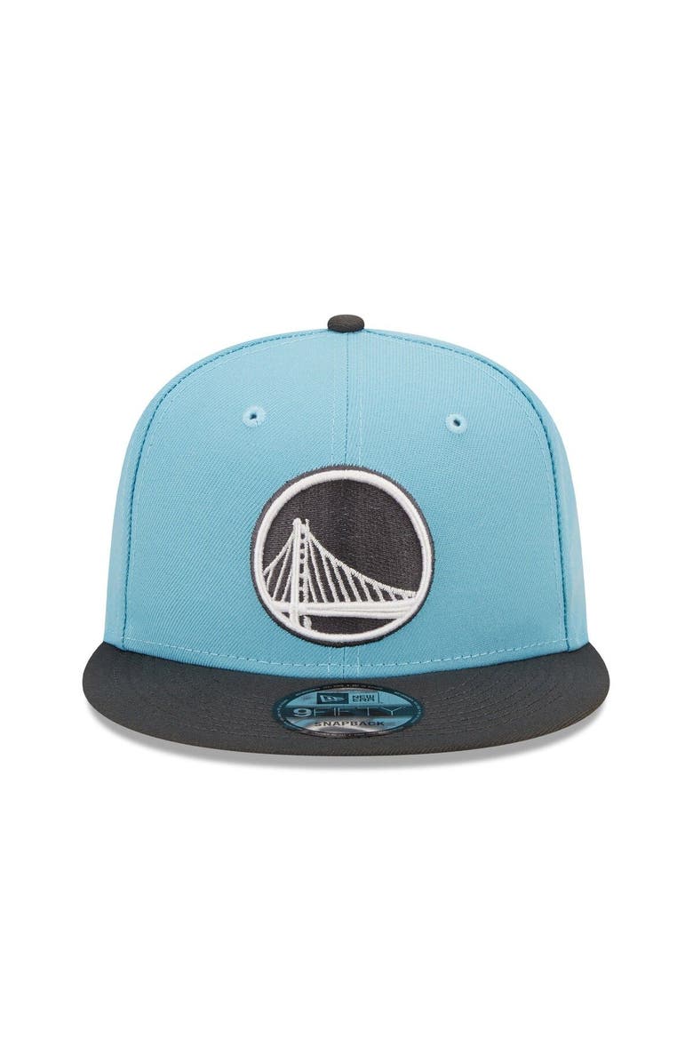 New Era Men's New Era Turquoise/Charcoal Golden State Warriors Two-Tone 9FIFTY Snapback Hat, Alternate, color, 