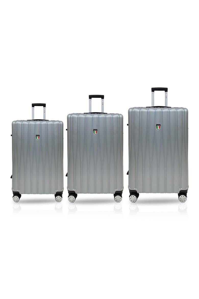 Baratro Hardshell 3-Piece Spinner Luggage Set, Main, color, SILVER