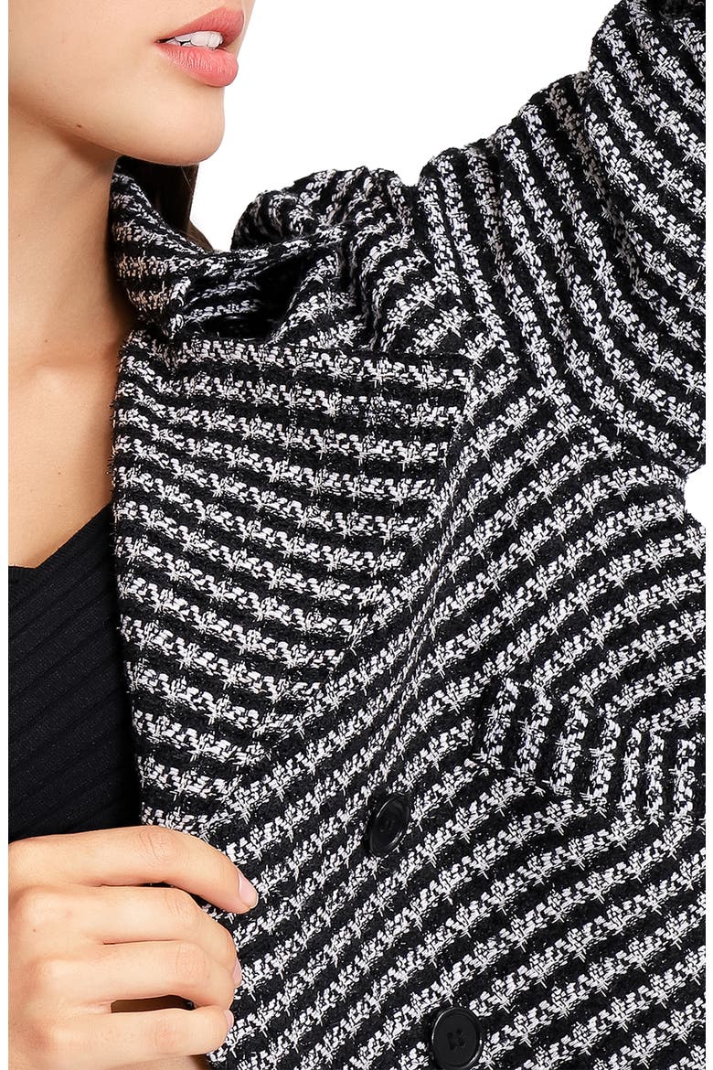 Power Over Me Tweed Jacket, Alternate, color, BLACK/ WHITE