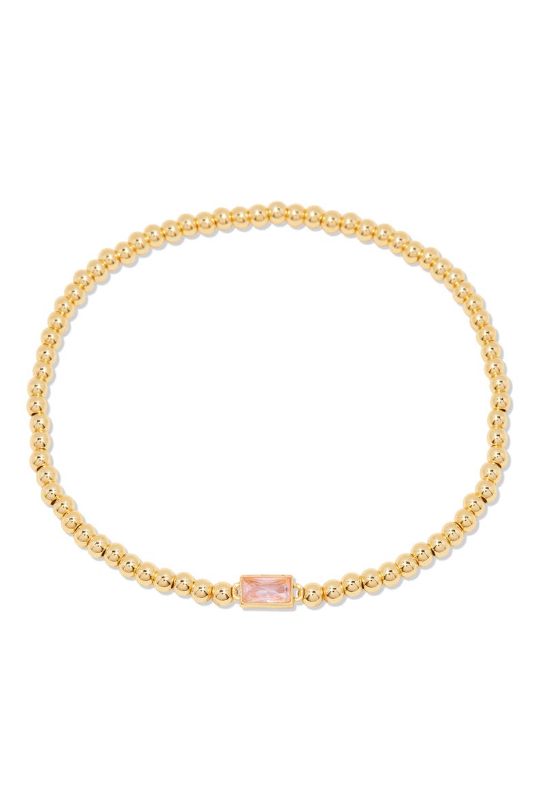 Kylie Birthstone Beaded Stretch Bracelet, Main, color, GOLD - OCTOBER