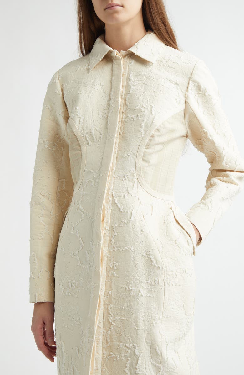 Meruert Tolegen Floral Jacquard Cocoon Coat, Alternate, color, Cotton Jacquard