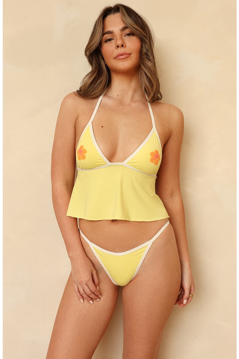 Aqua Tankini Top, Alternate, color, Banana Bay