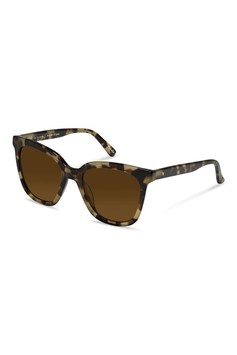 Ellison 54mm Polarized Round Sunglasses, Alternate, color, HAVANA BROWN