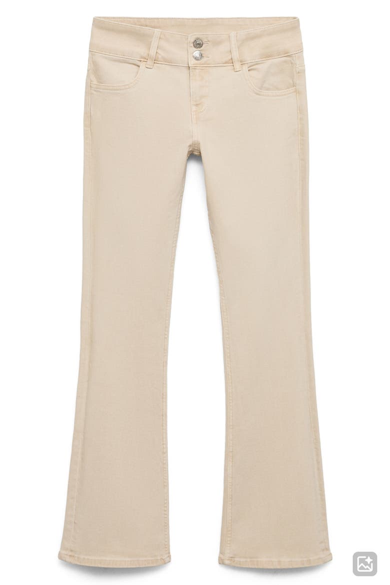 Low Rise Flare Jeans, Alternate, color, BEIGE
