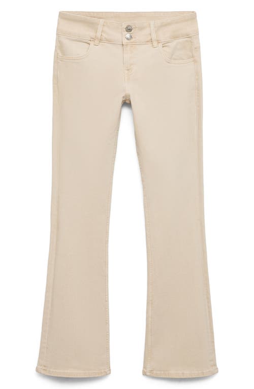 Mango Teen Low Rise Flare Jeans In Neutral