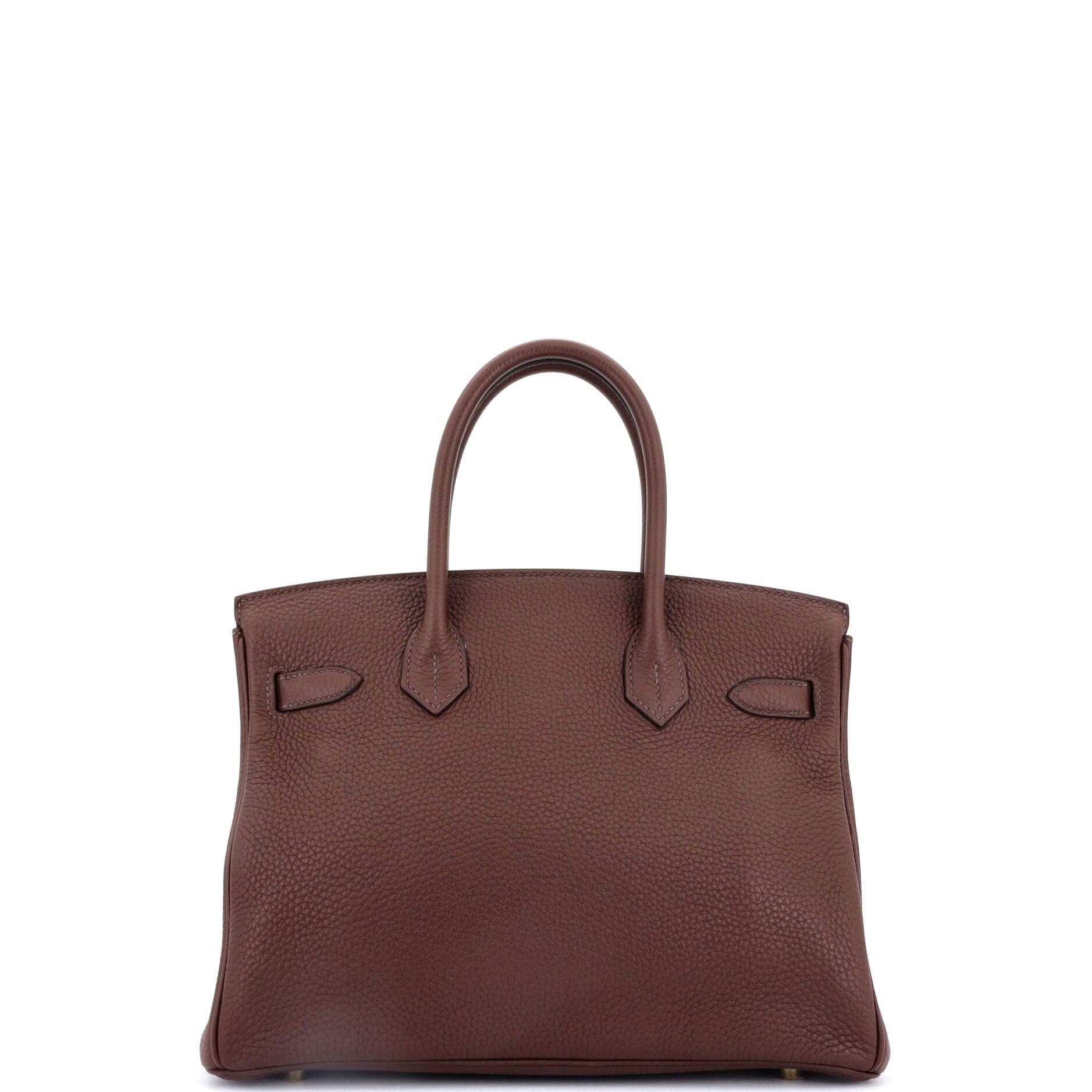 Pre-Owned Hermes Birkin Handbag Brown Clemence with Gold Hardware 30, Alternate, color, 