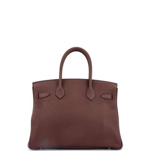Pre-owned Hermes Hermes Birkin Handbag Brown Clemence With Gold Hardware 30 In Brown