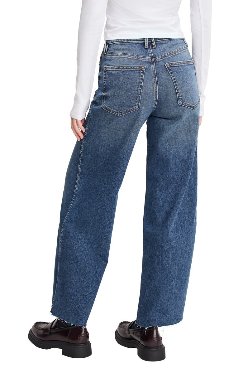 Good American Good Skate Ankle Wide Leg Jeans, Alternate, color,