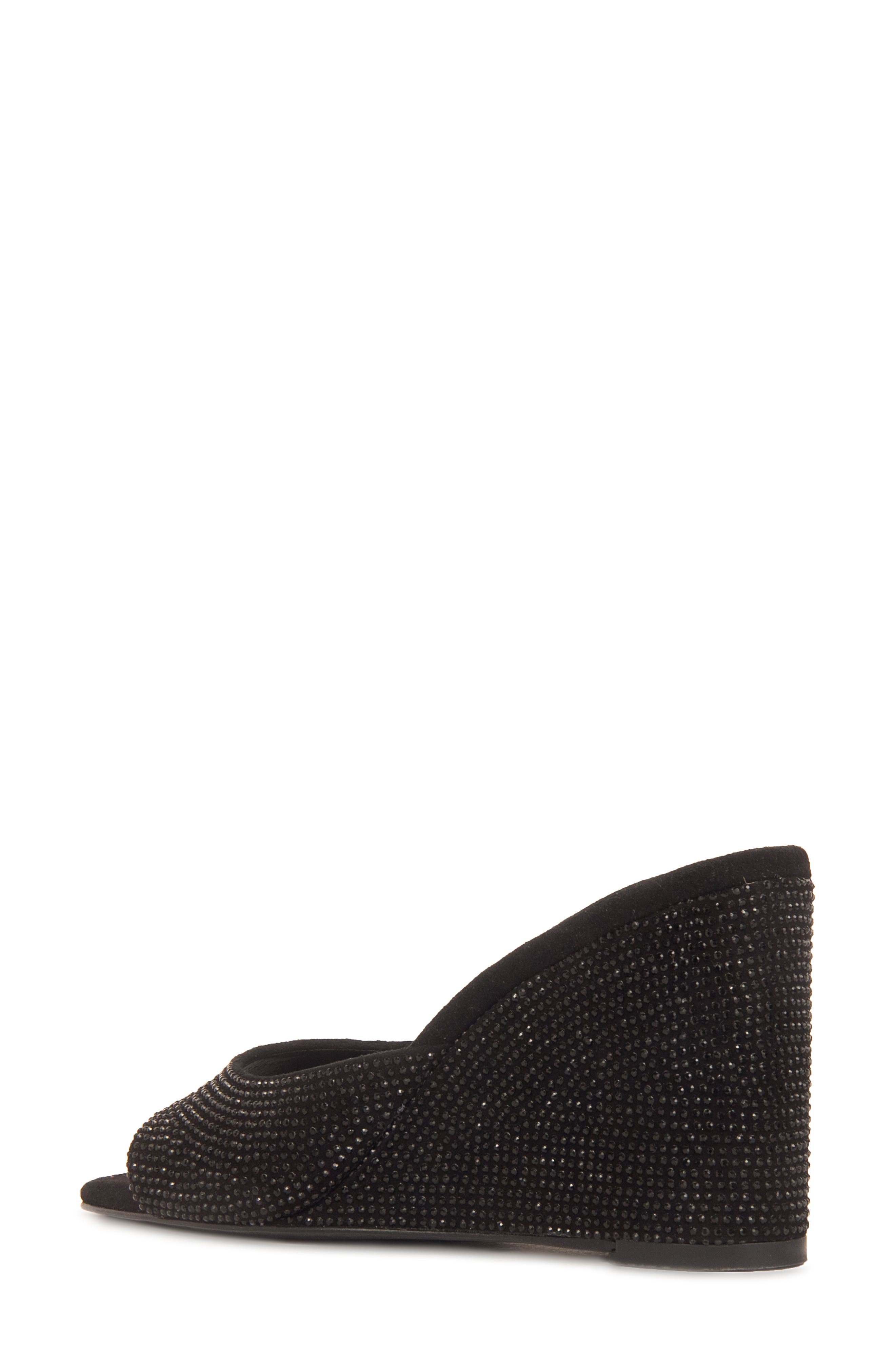 BLACK SUEDE STUDIO Paloma Crystal Wedge Sandal, Alternate, color, 