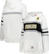 Mitchell & Ness Women's Mitchell & Ness White Pittsburgh Steelers Plus Size Head Coach Throwback Pullover Hoodie
