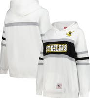 Mitchell & Ness Women's Mitchell & Ness White Pittsburgh Steelers Plus Size Head Coach Throwback Pullover Hoodie