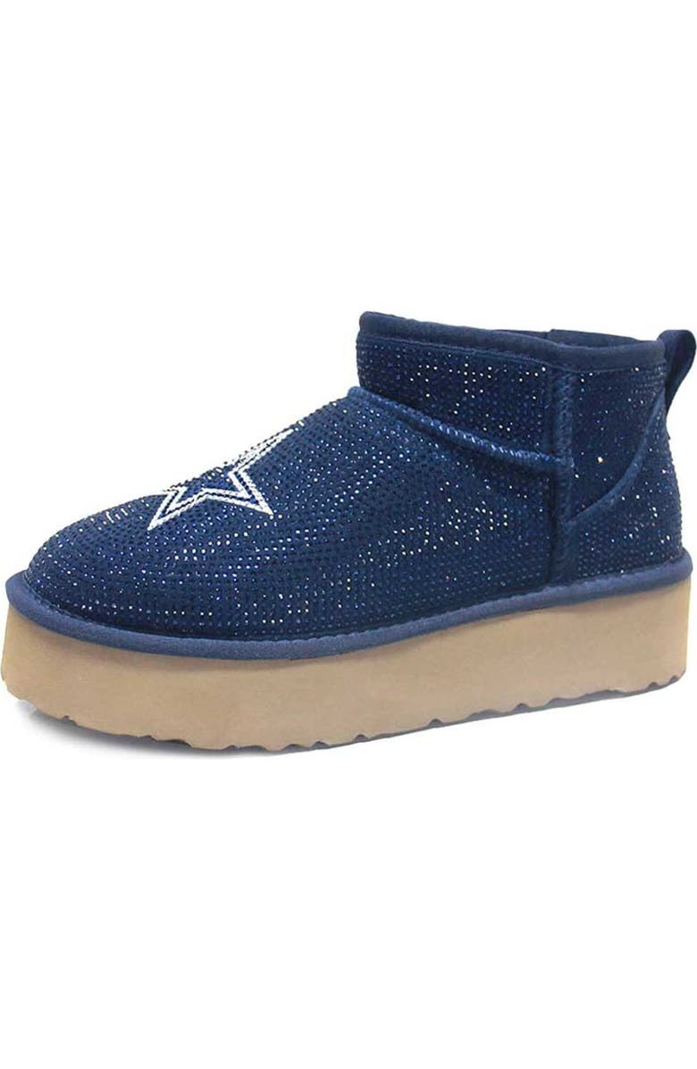 CUCE Women's Cuce Navy Dallas Cowboys Crystal Platform Boots, Alternate, color,