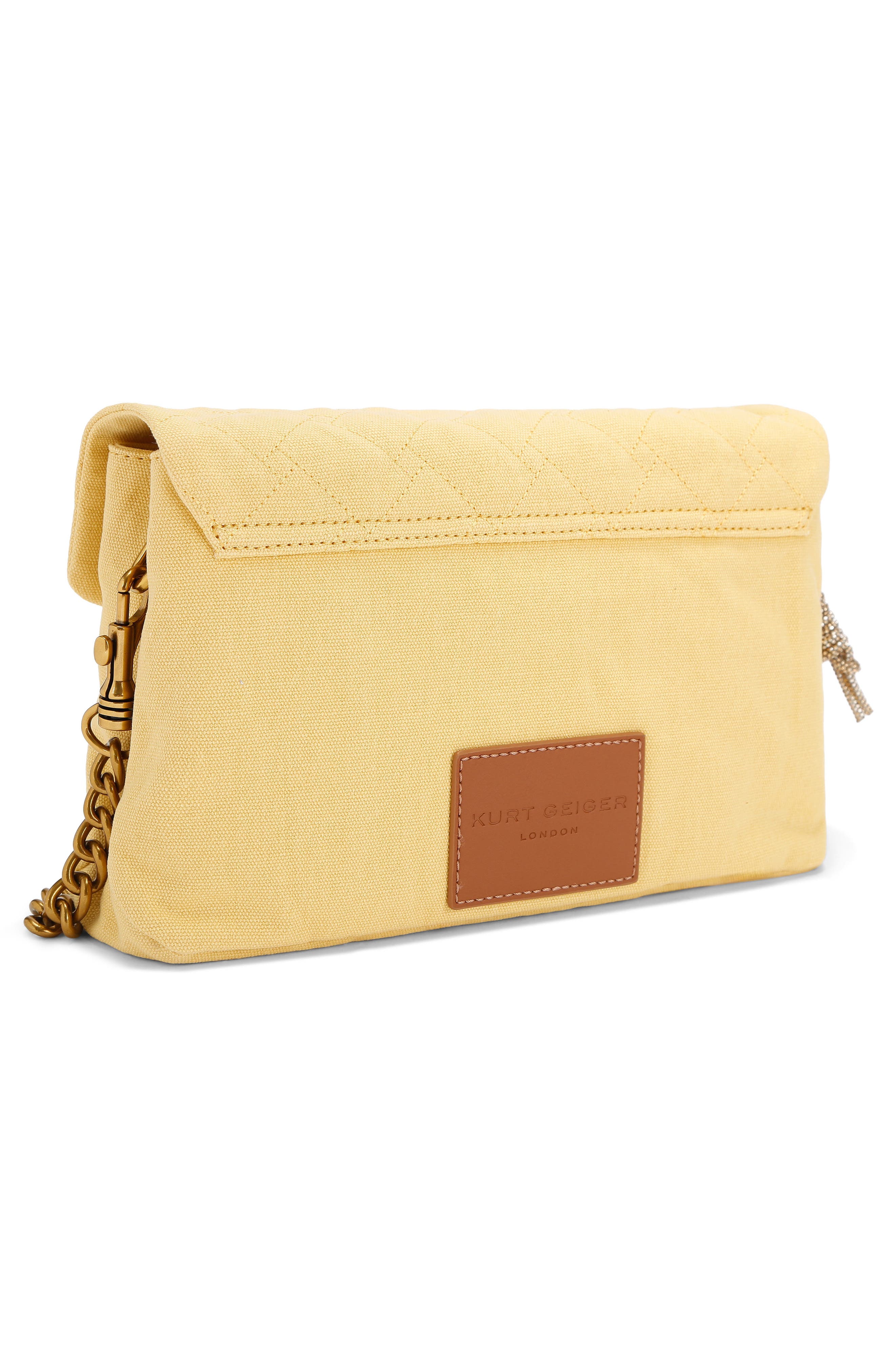 Kurt Geiger London Celia Canvas Shoulder Bag, Alternate, color, Yellow