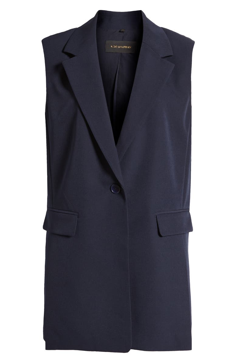 KOBI HALPERIN Stretch Twill Longline Vest, Alternate, color, Navy