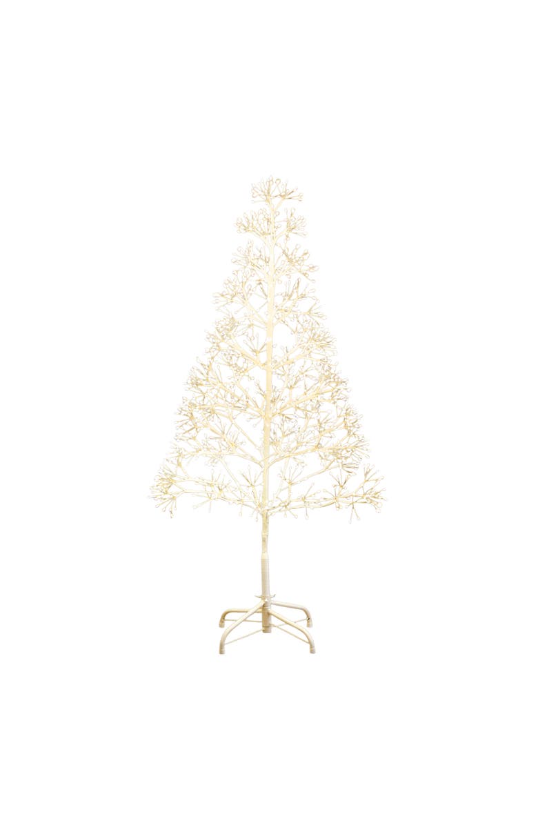 NEARLY NATURAL 4-ft Pre-Lit Artificial White  Starburst Tree with 800 Fairy Warm White LED Lights, Main, color, White