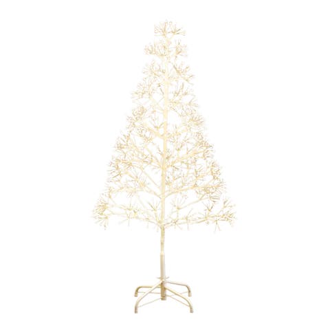 4-ft Pre-Lit Artificial White  Starburst Tree with 800 Fairy Warm White LED Lights