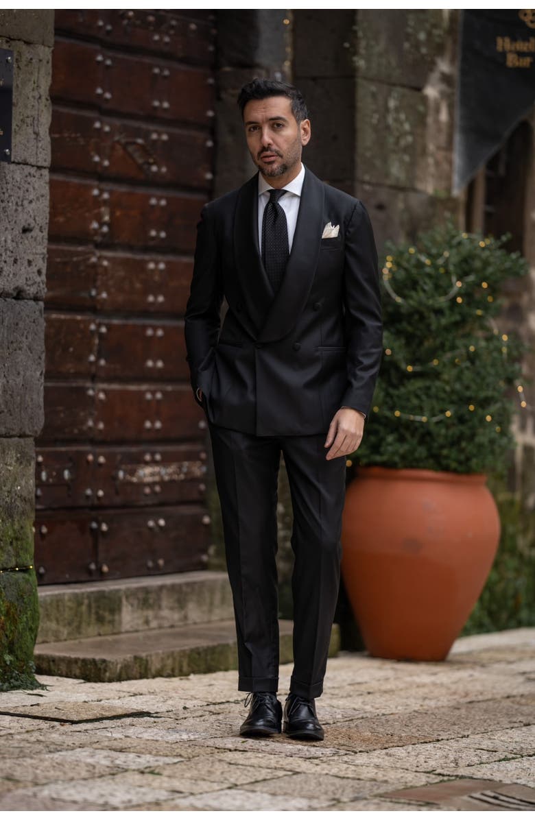 Elizabetta Barbera - Silk Jacquard Tie for Men, Alternate, color, Black