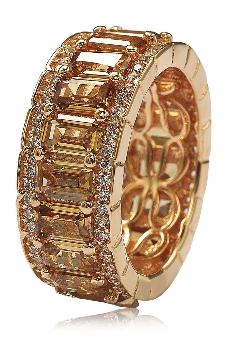 SUZY LEVIAN Pink Rhodium Plated Sterling Silver CZ Band Ring, Alternate, color, 