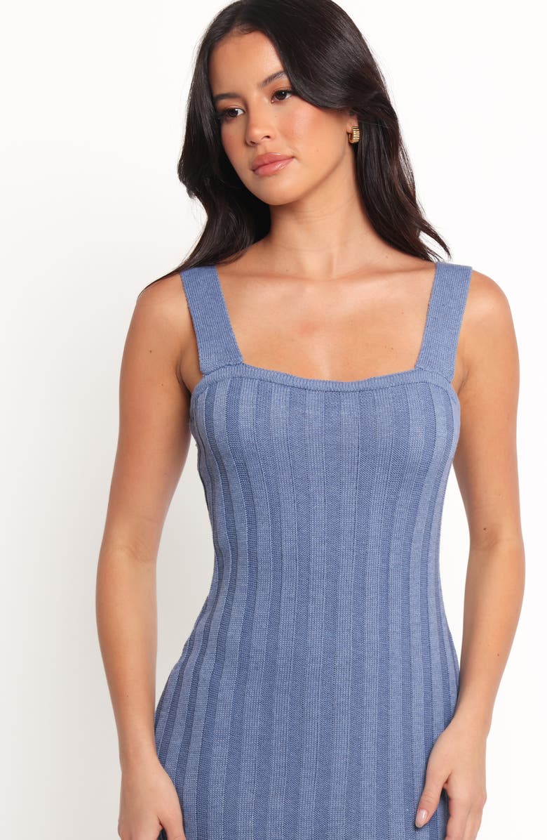 Petal & Pup Lexah Rib Midi Sweater Dress, Alternate, color, Blue