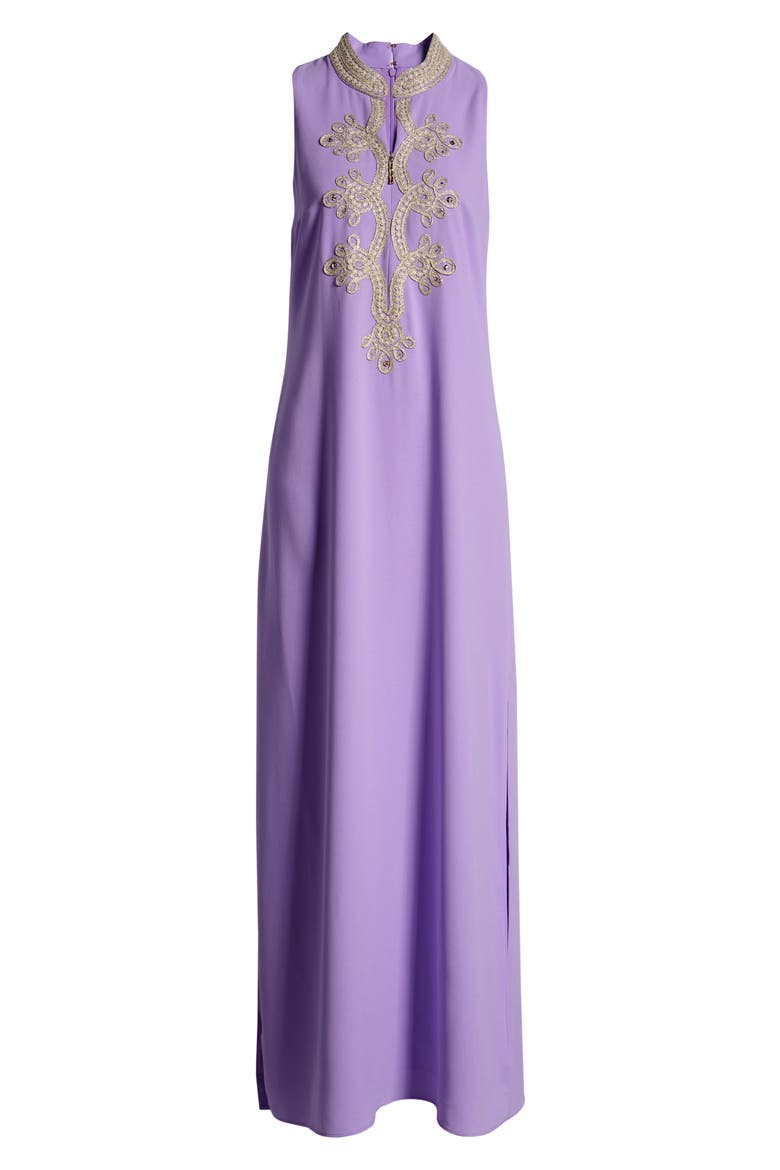 Brocade Detail Maxi Dress, Alternate, color, PURPLE IRIS