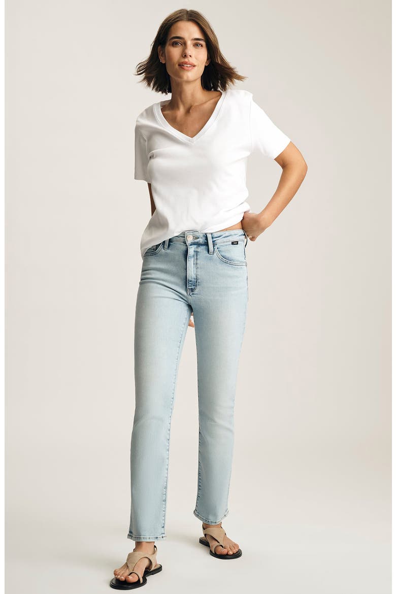 Kendra High Waist Straight Leg Jeans, Alternate, color, ICE BRUSHED TRIBECA