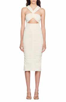 SANDRO Mery Ruched Knit Sheath Dress
