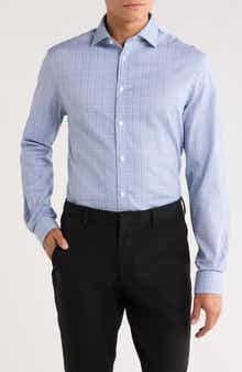 Michael Kors Grid Print Slim Fit Performance Dress Shirt