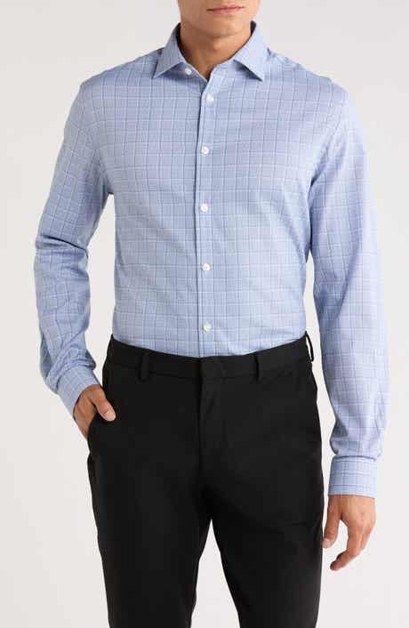 Michael Kors Grid Print Slim Fit Performance Dress Shirt
