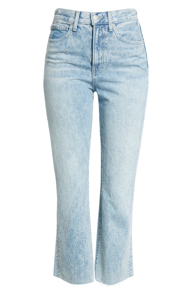 Veronica Beard Carly Super High Waist Raw Hem Ankle Kick Flare Jeans, Alternate, color, 