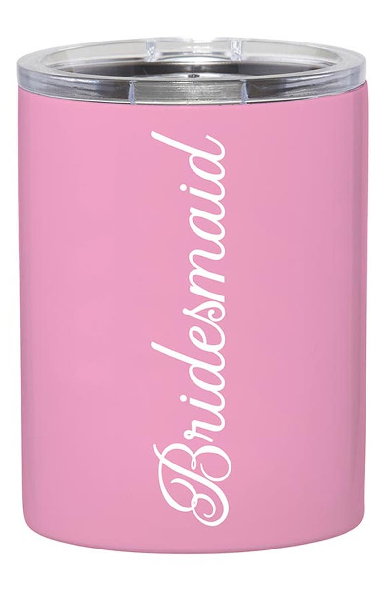 CREATIVE BRANDS Bridesmaid Stainless Steel Tumbler, Main, color, Pink