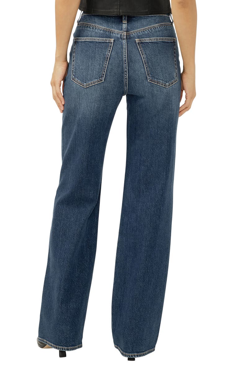 Silver Jeans Co. Highly Desirable Studded Ultra High Waist Wide Leg Trouser Jeans, Alternate, color, Pimlico