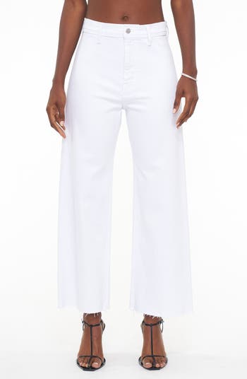 Penny High Waist Raw Hem Wide Leg Jeans