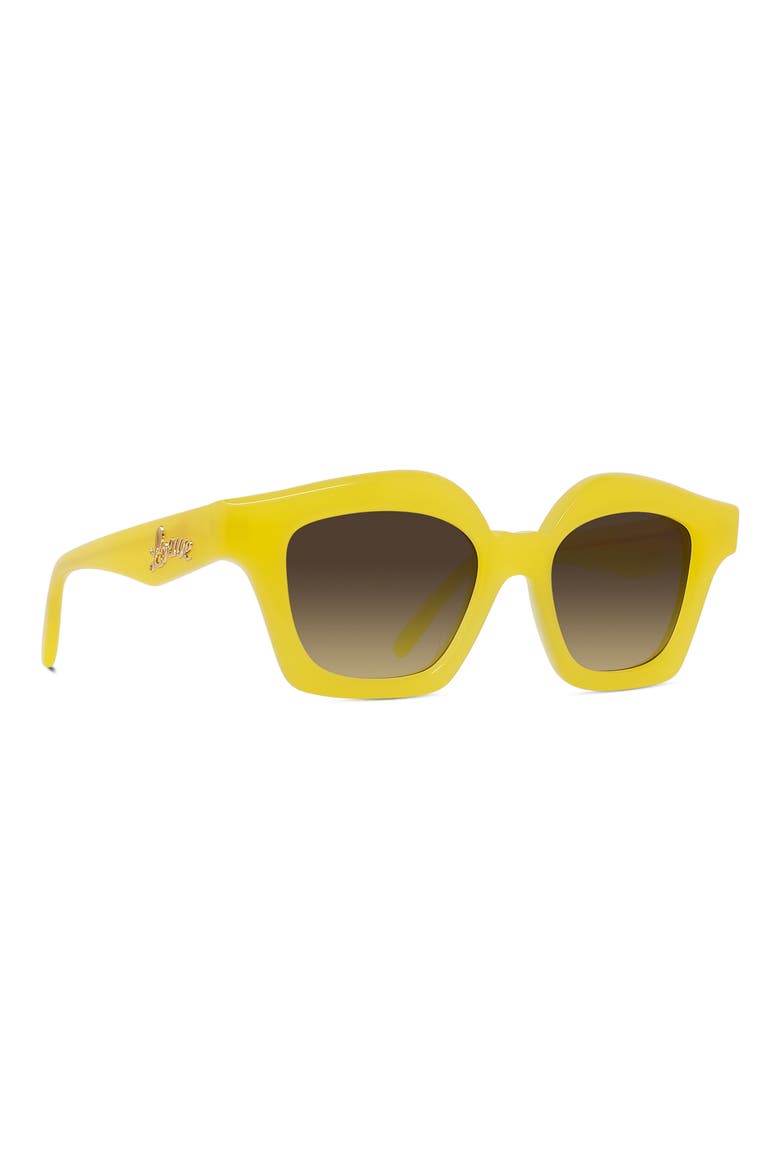49mm Cat Eye Sunglasses, Alternate, color, SHINY YELLOW / GRADIENT SMOKE