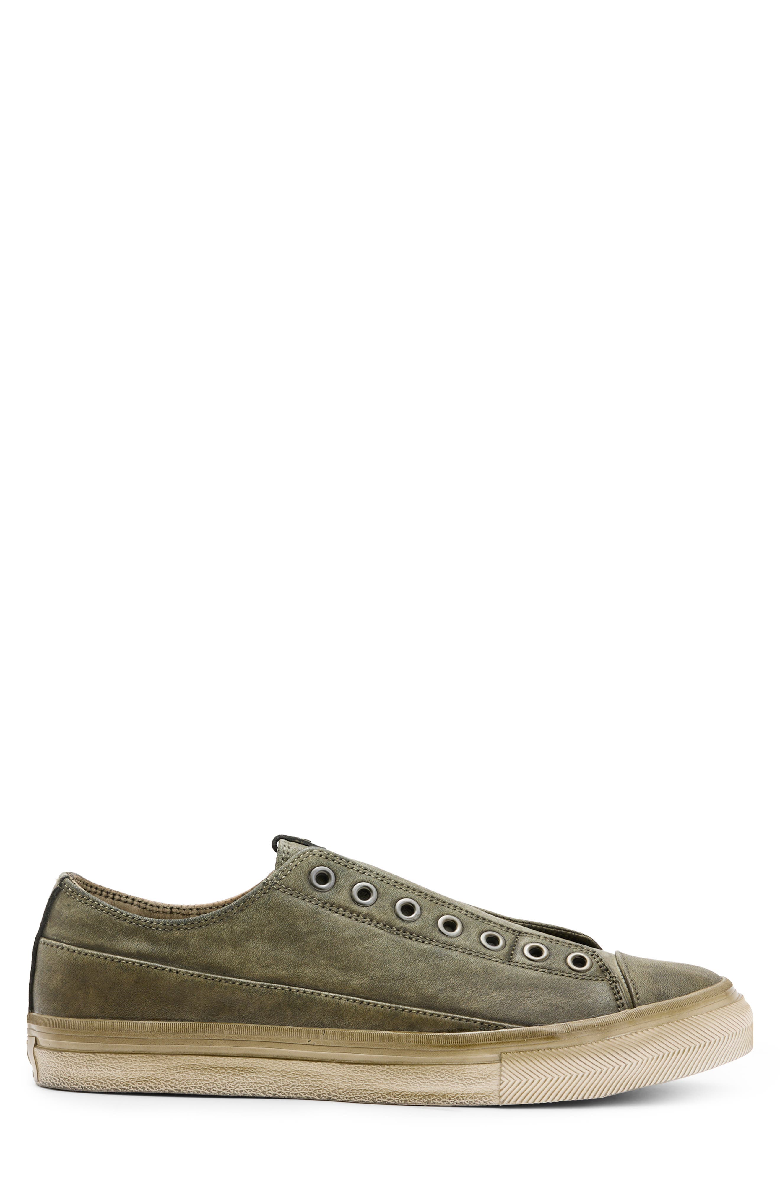 John Varvatos Laceless Low Sneaker, Alternate, color, Olive