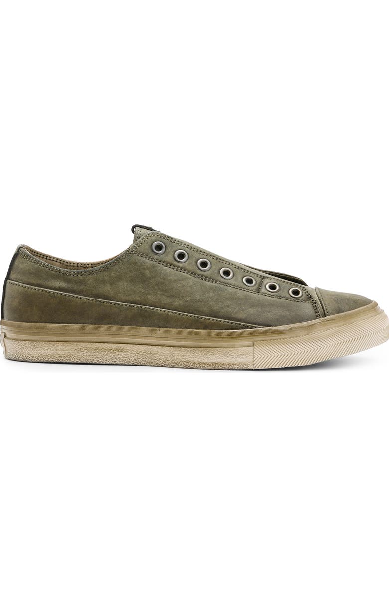 John Varvatos Laceless Low Sneaker, Alternate, color, Olive