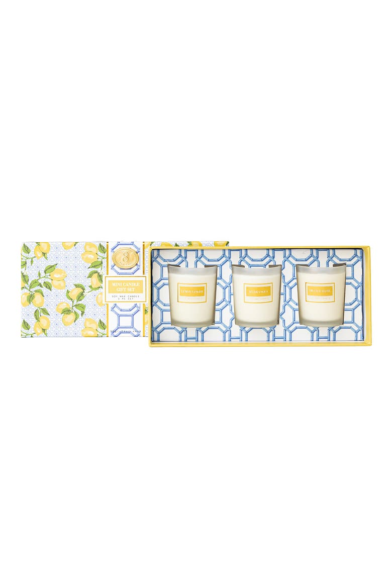 3-Piece Mini Soy Wax Candle Set, Main, color, BLUE