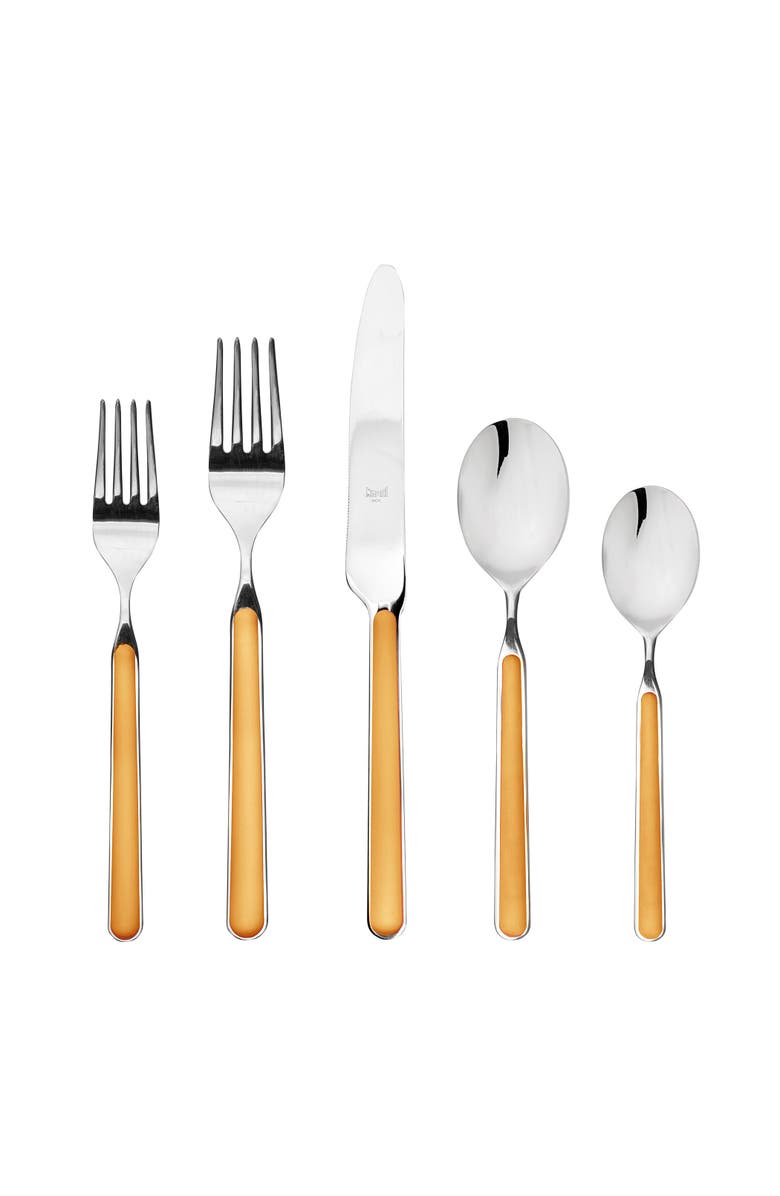Mepra Fantasia Flatware Set - 5 Pieces, Main, color, Orange