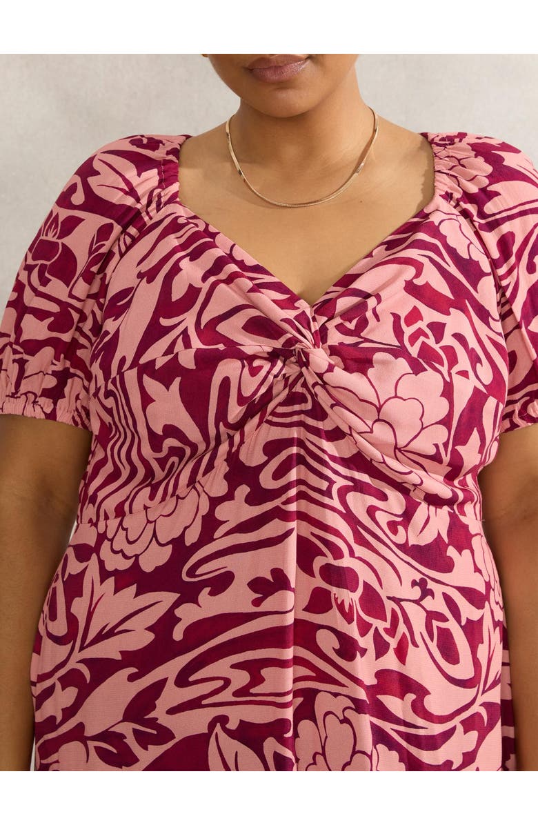 Live Unlimited Floral Short Sleeve Dress, Alternate, color, Pink