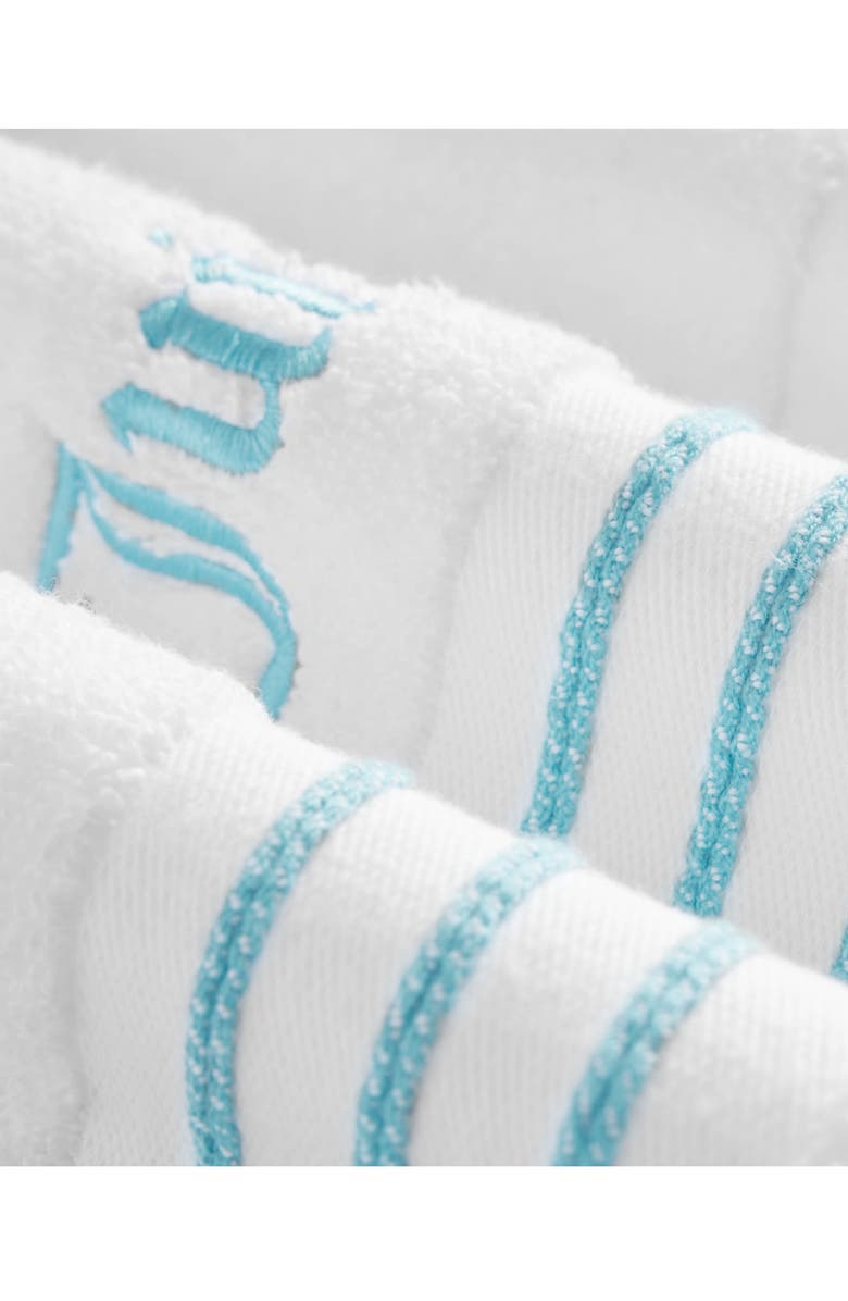 Juicy Couture Neon Border 6-Piece Towel Set, Alternate, color, White/Aqua