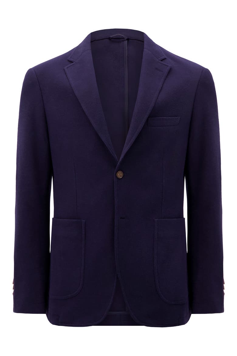 Unstructured Comfort Knit Cotton Blend Sport Coat, Alternate, color, NAVY