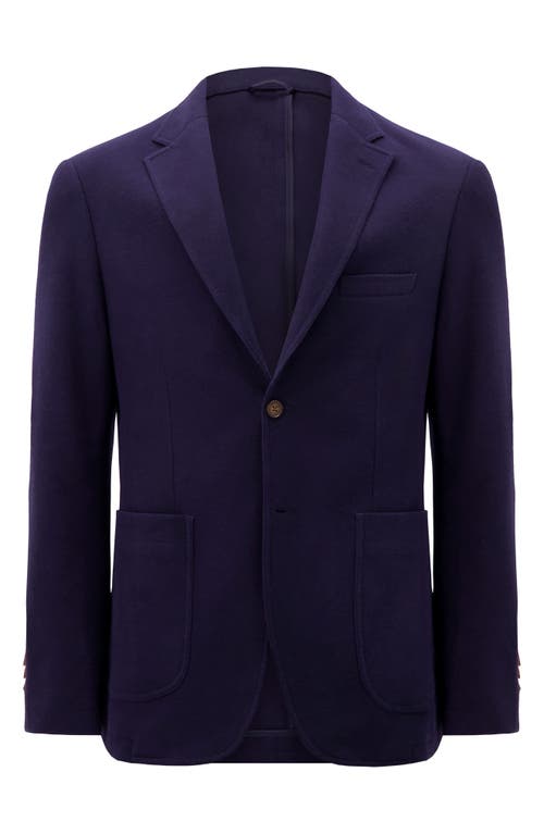 Victor Emmanuel Unstructured Comfort Knit Cotton Blend Sport Coat In 421 Navy