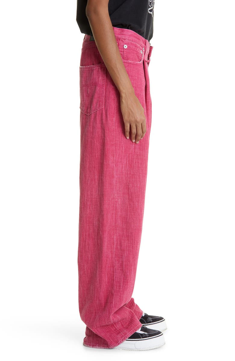 R13 Damon Pleated Wide Leg Jeans, Alternate, color, 