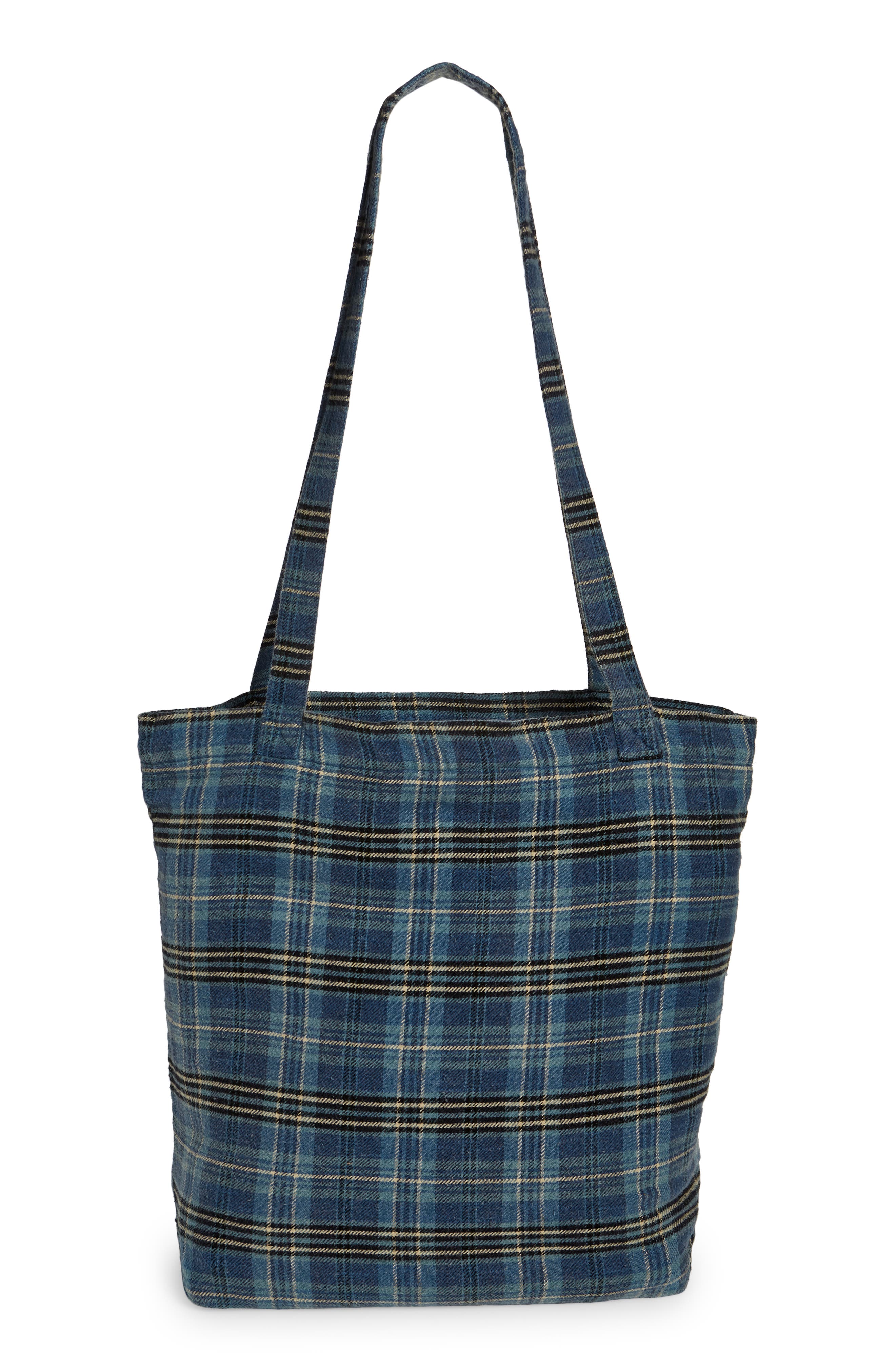 R13 Medium Plaid Cotton Flannel Tote, Alternate, color, 