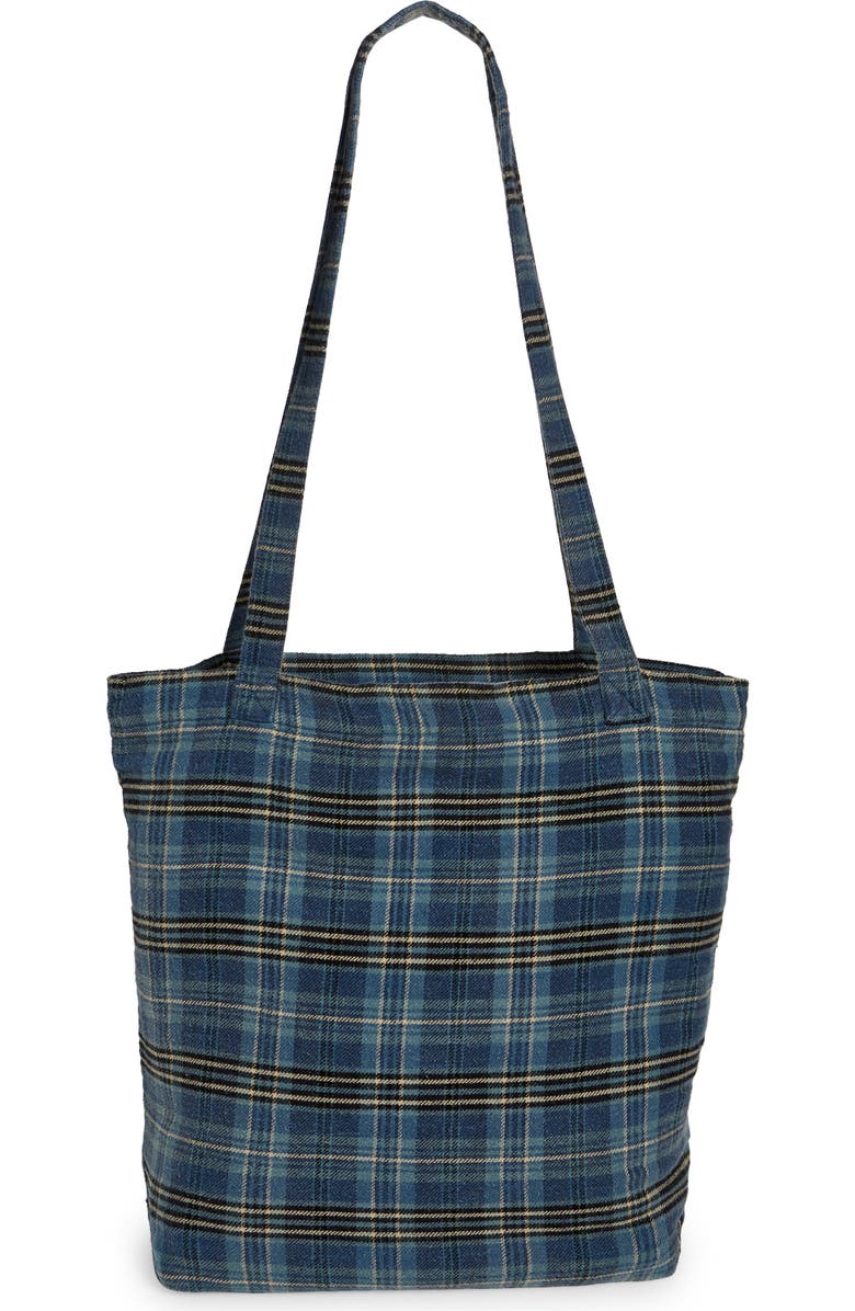 R13 Medium Plaid Cotton Flannel Tote, Alternate, color,