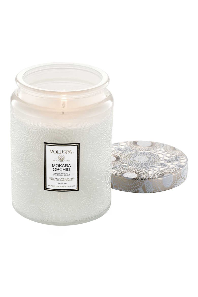 Mokara Orchid Large Jar Candle, Alternate, color, WHITE