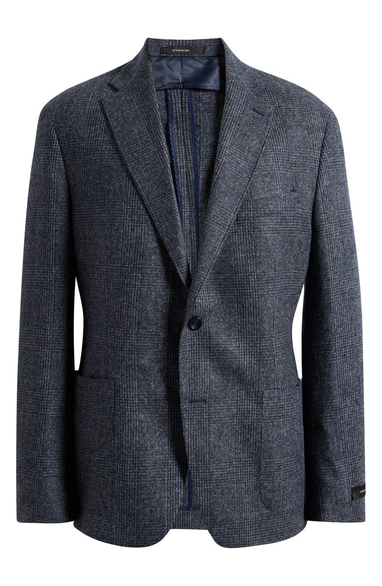 Vince Icon Relaxed Plaid Alpaca & Wool Blend Sport Coat, Main, color, Navy/ Blue