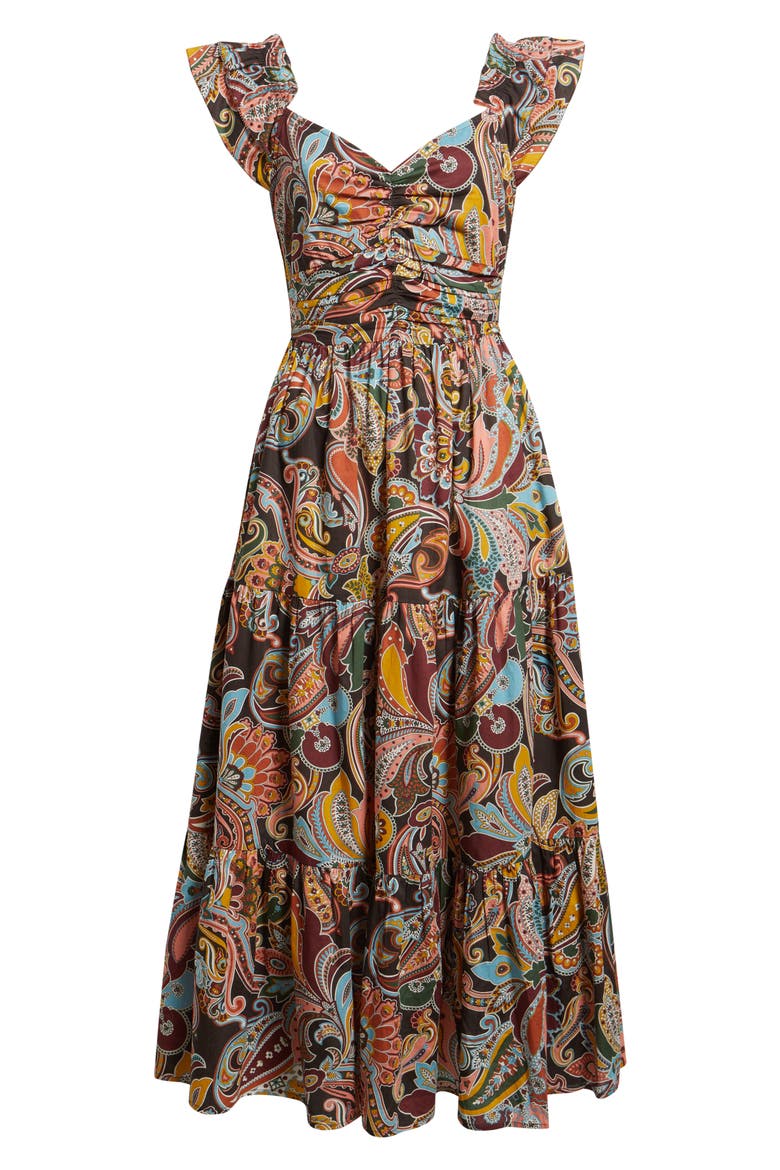 Lindsey Print Ruffle Maxi Dress, Alternate, color, PAISLEY FANFARE LIBERTY PRINT