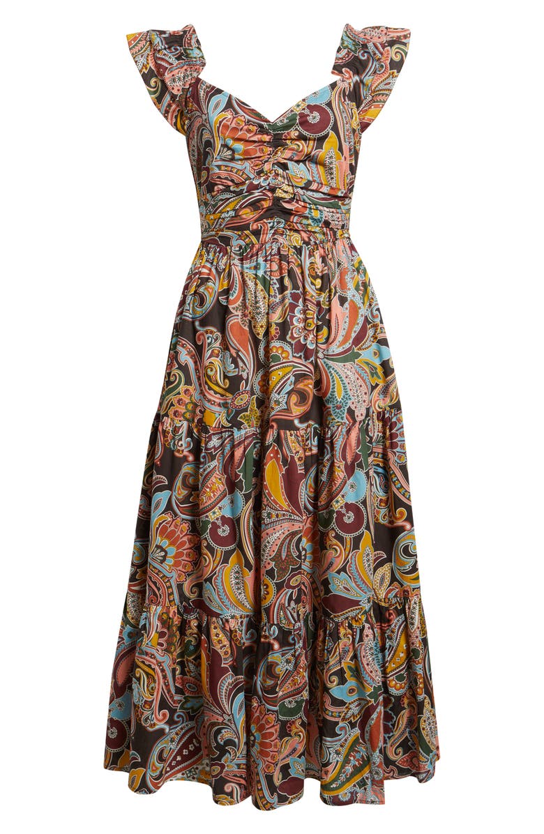 LOVE THE LABEL Lindsey Print Ruffle Maxi Dress, Alternate, color, Paisley Fanfare Liberty Print