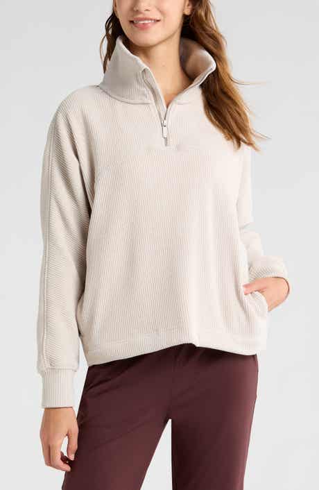 Zella Half Zip Waffle Stitch Sweatshirt