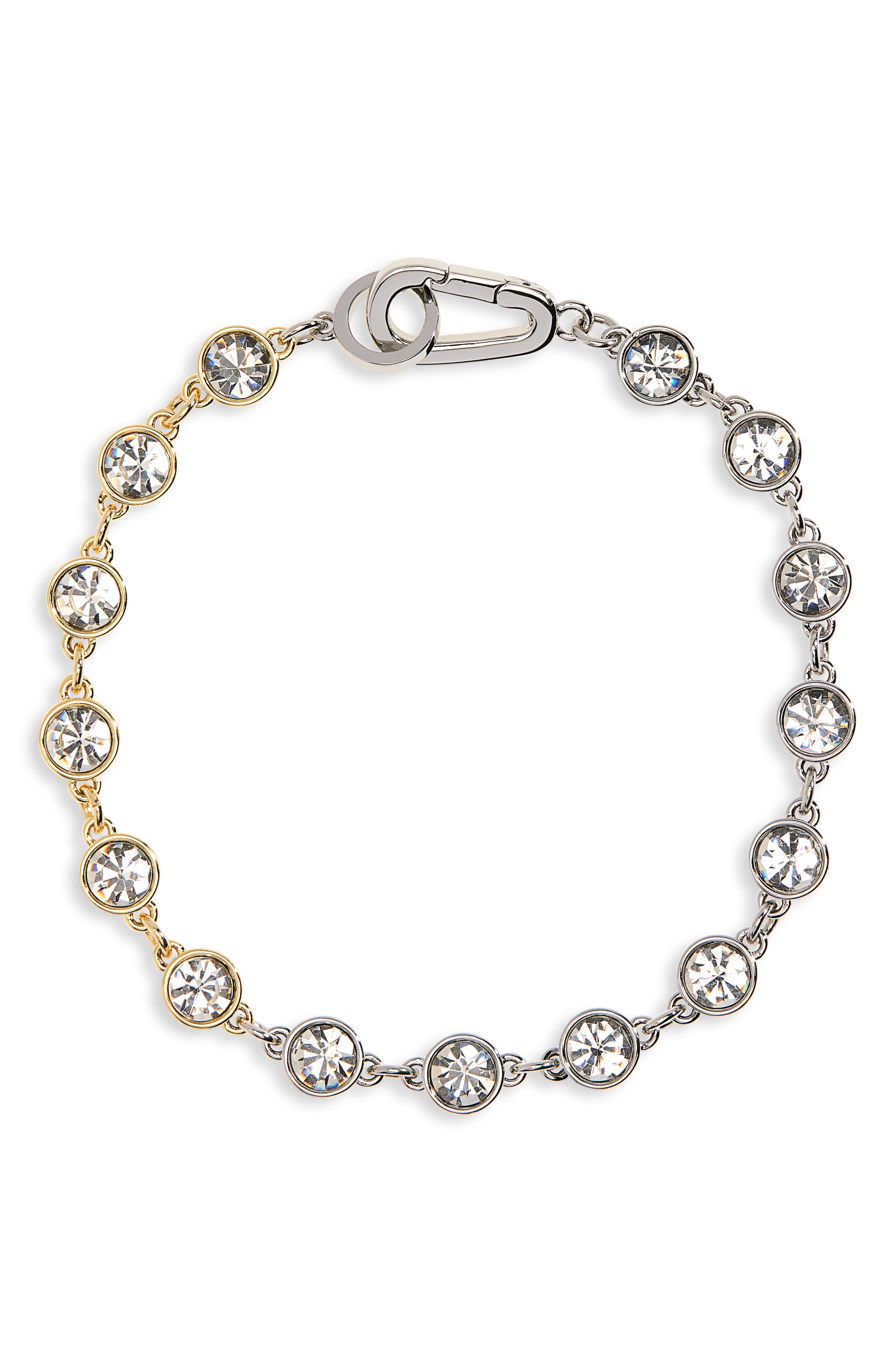 AllSaints Two-Tone Crystal Line Bracelet
